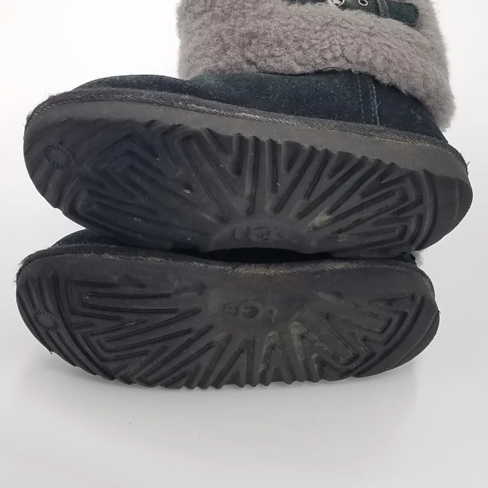 UGG Ellee Suede Fur Boots Buckle 1Y Youth